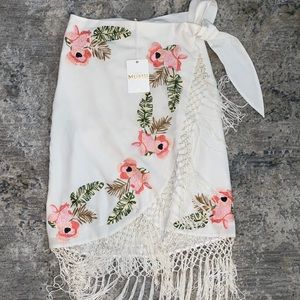 NWT Show Me Your Mumu Anjolie Wrap Fringe Skirt, Medium